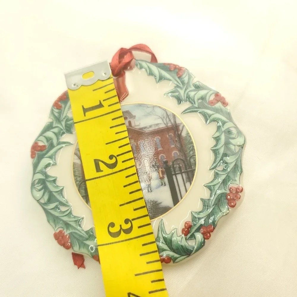 Longaberger Cream Collectors Club Hometown 1996 Christmas University Ornament